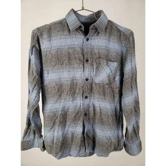 Amplify Convertible Hoodie Size Medium Blue Sky Stripe Outdoor Adventure Shirt - Picture 6 of 10